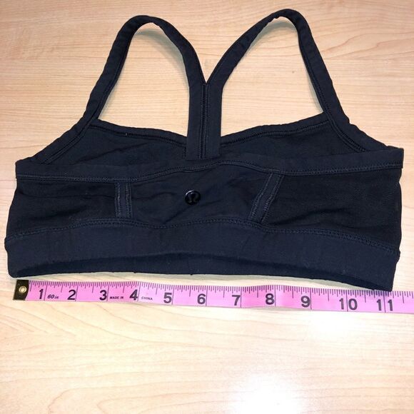 Lululemon Pump It Up Sports Bra Mint Moment Black Stripe Mesh Panels Yoga Run 4 - Picture 5 of 7